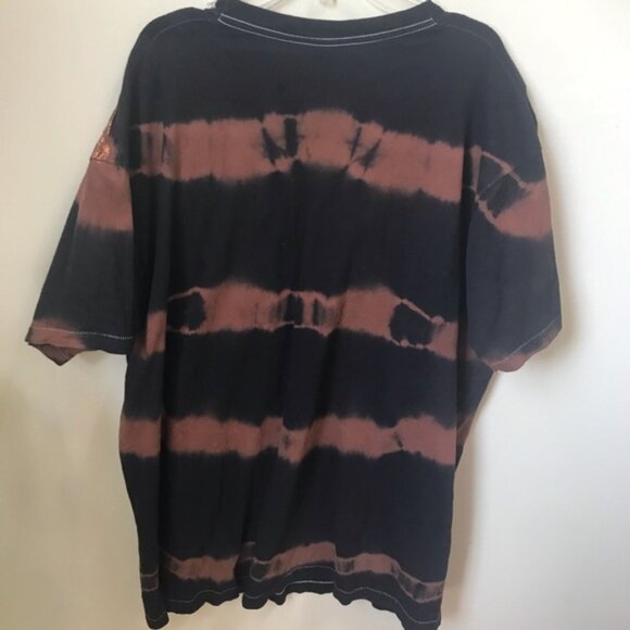 Screen Stars Vintage 80s Tiedye 3D Metallic Cotton T Shirt Oversized Paint Brown - Picture 12 of 16